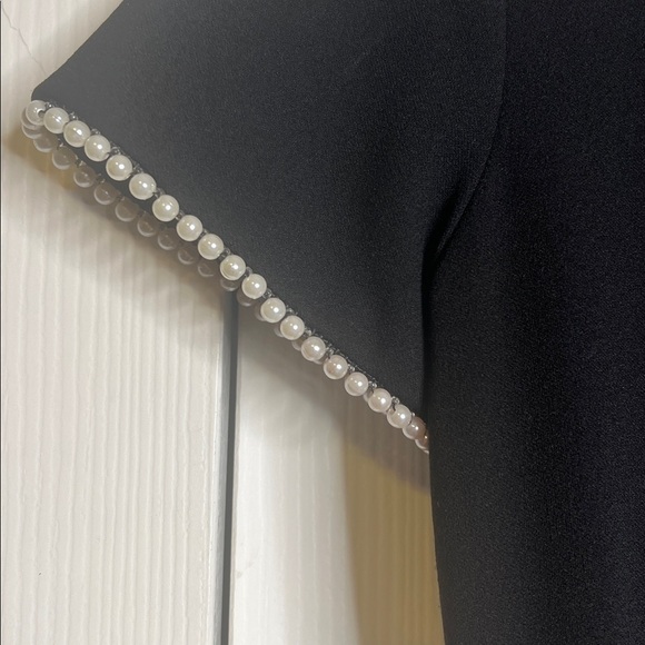 Gal Meets Glam Victoria Pearl-Trim Fit & Flare Dress size 10 - Picture 3 of 10